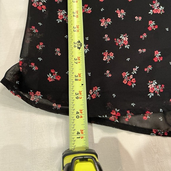 No Boundaries Dress M Black Floral Spagetti Shift Midi Smocked Empire Y2K Goth - Picture 7 of 10